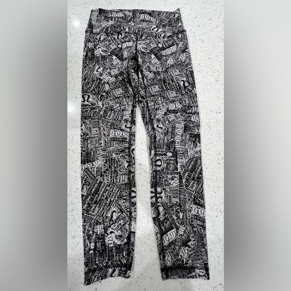 lululemon athletica Black and White Graphic Leggings